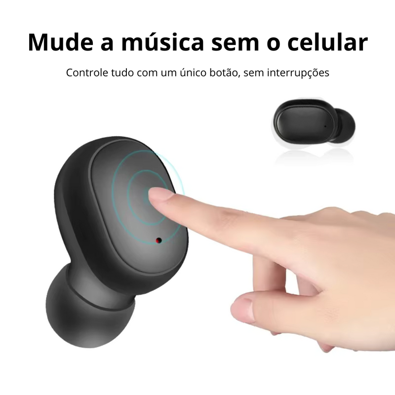 Fones E6S TWS Bluetooth - Cancelamento de Ruído e LED