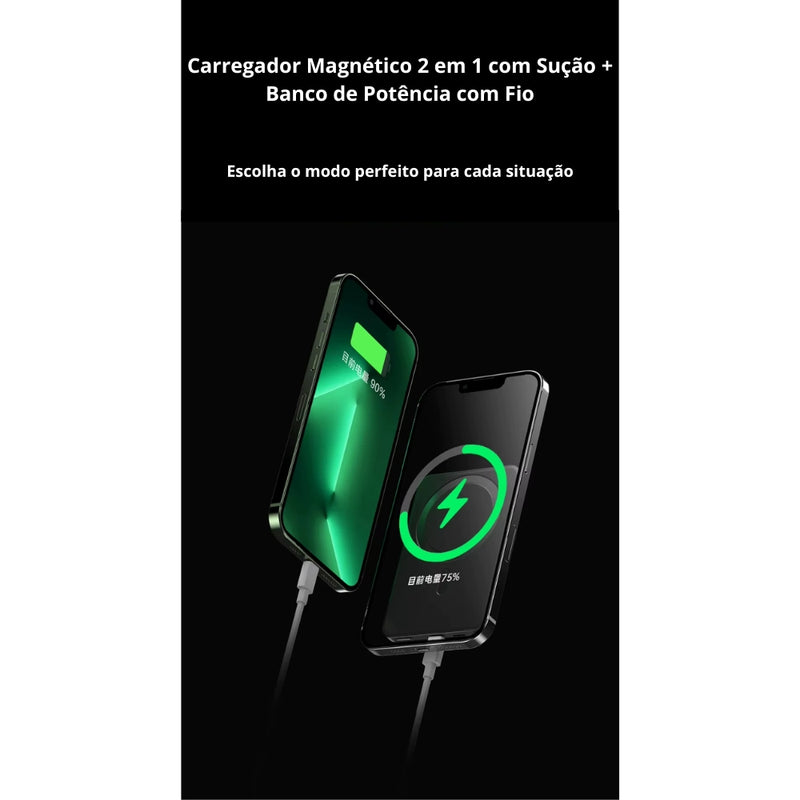 Power Bank Magnético 100.000mAh | Carregamento Rápido USB-C & MagSafe