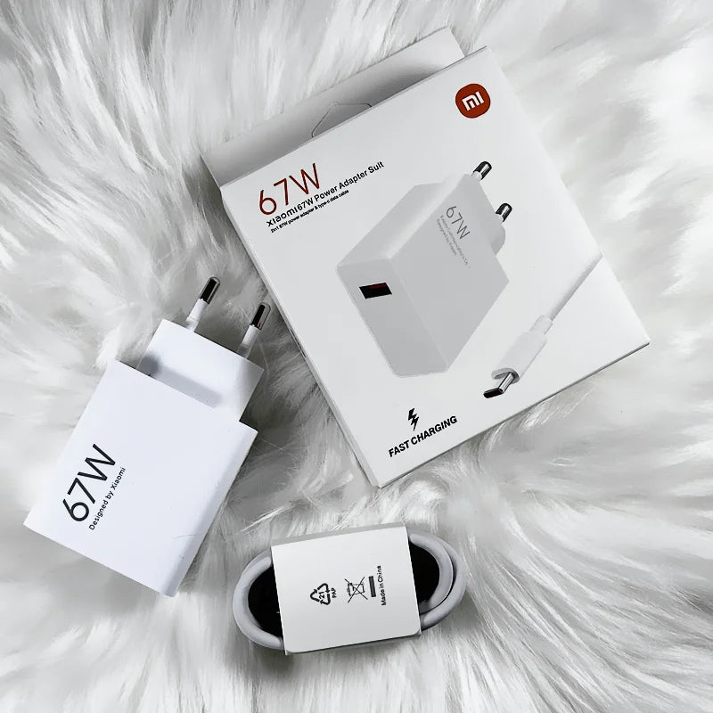 Carregador Rápido Xiaomi 67W GaN - Compacto e Eficiente!