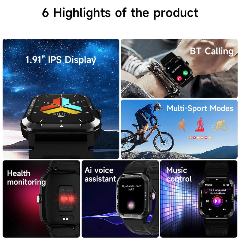 Relógio Inteligente Militar Masculino | Smartwatch IP68, 115