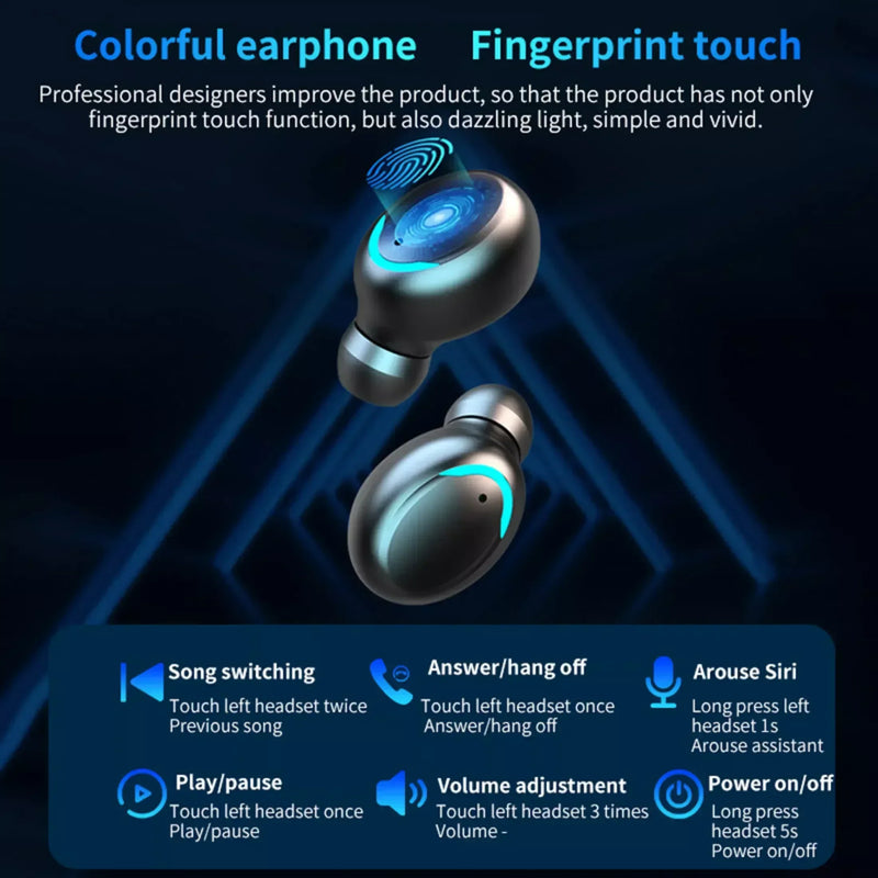 F9 Fones Bluetooth 5.3 Esportivos com Redução de Ruído e Microfone