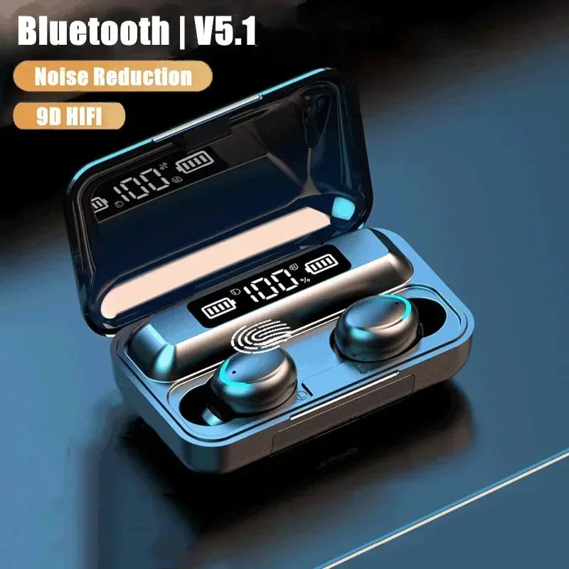 F9 Fones Bluetooth 5.3 Esportivos com Redução de Ruído e Microfone