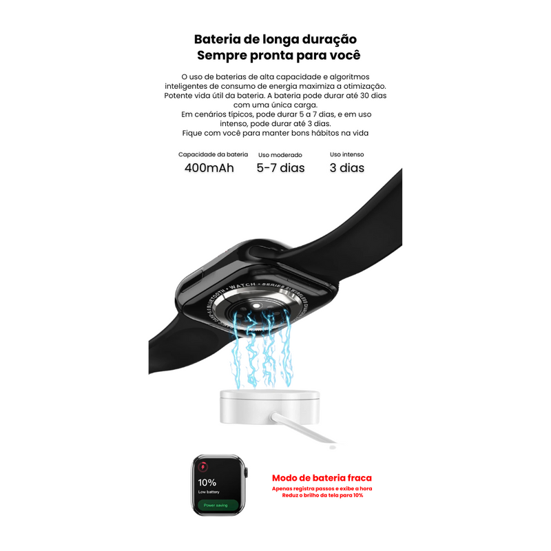 Watch 9 Original - Smartwatch com Chamadas BT, NFC e GPS